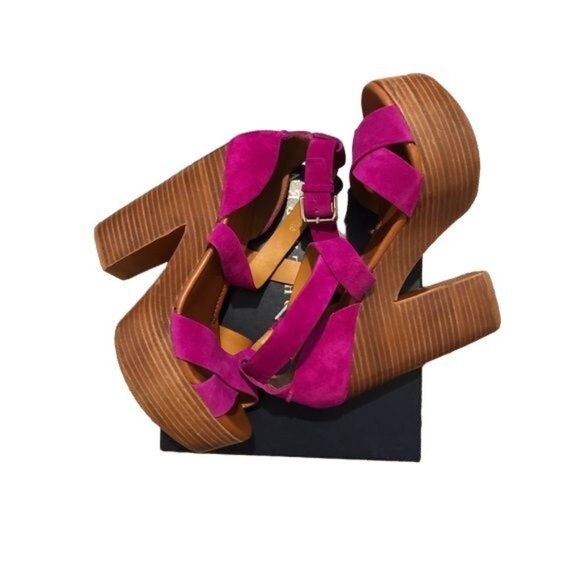 Ralph Lauren Collection Alannah Platform High Heel Sandal Shoes Sz 7.5 - Picture 2 of 4